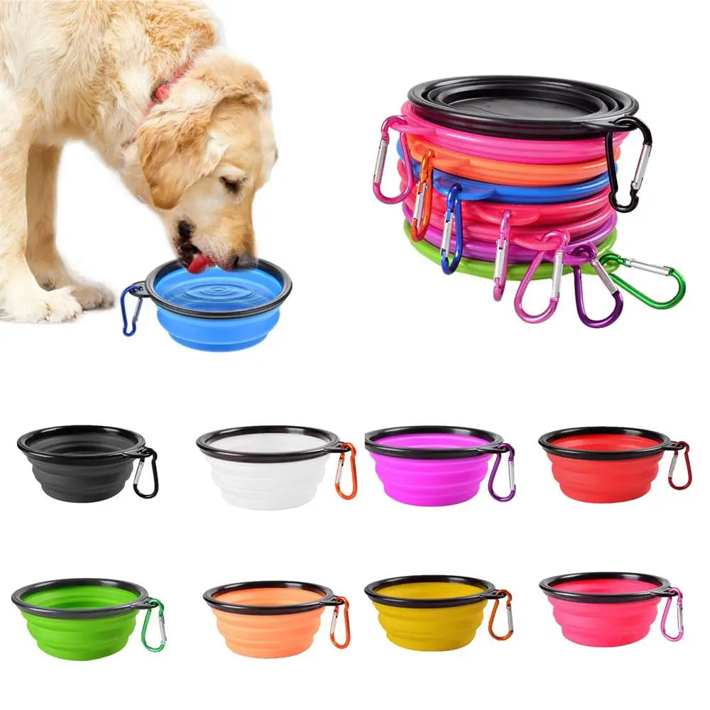 Bol pliable silicone bleu: pratique pour votre chien