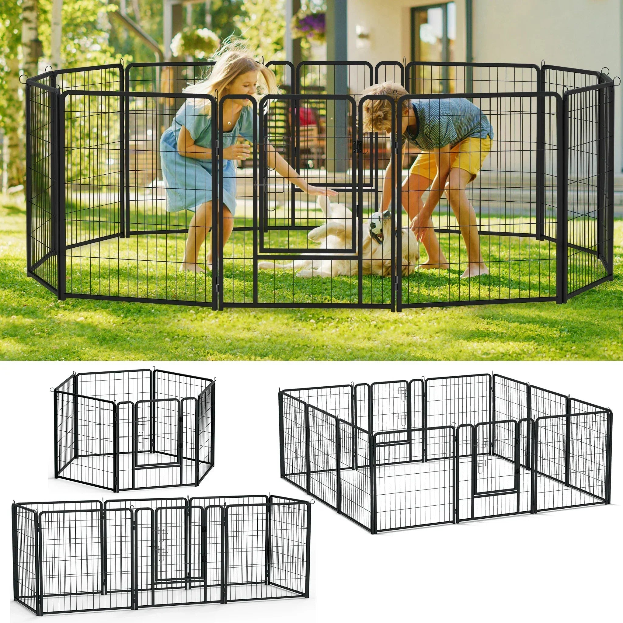 Enclos pliable noir: dressage facile pour vos animaux