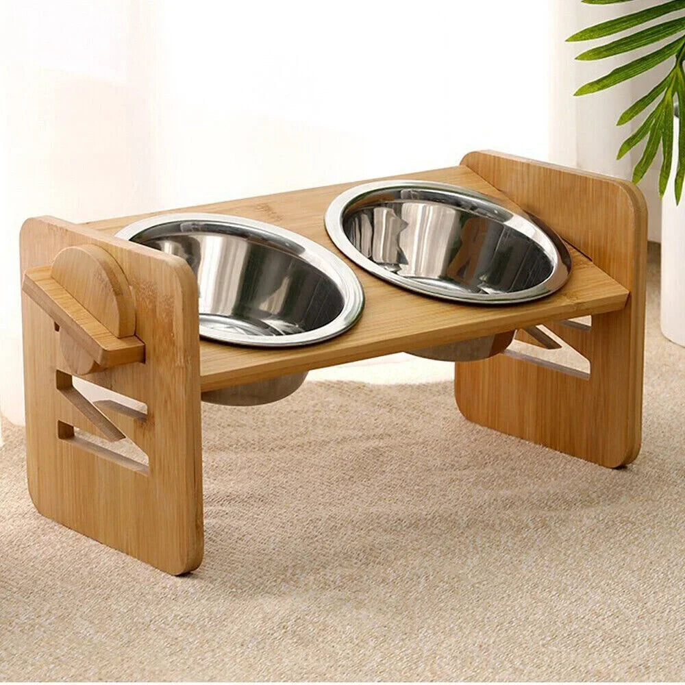 Gamelles inox et bambou pour petits chiens
