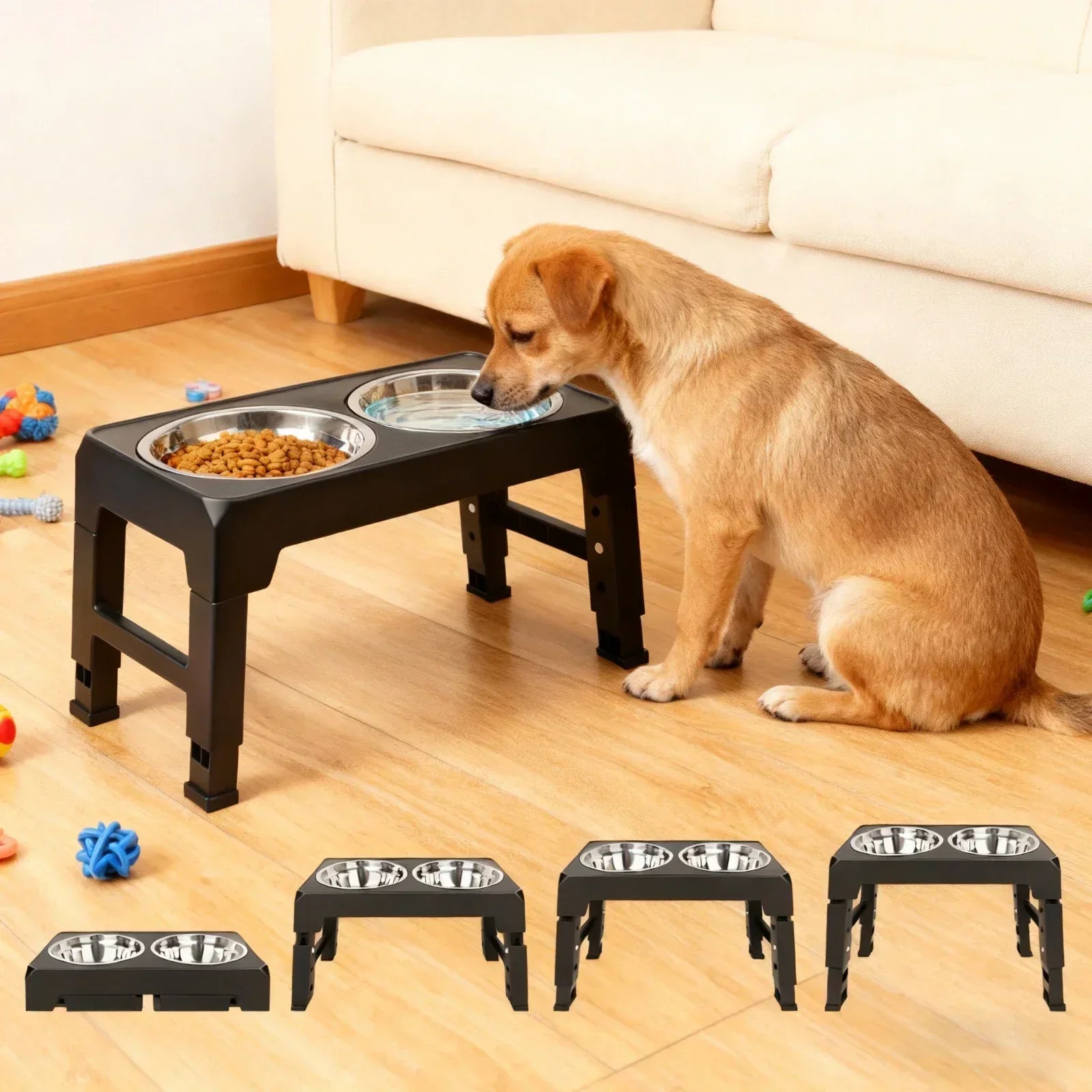 Stations d’alimentation en acier inoxydable pour grands chiens