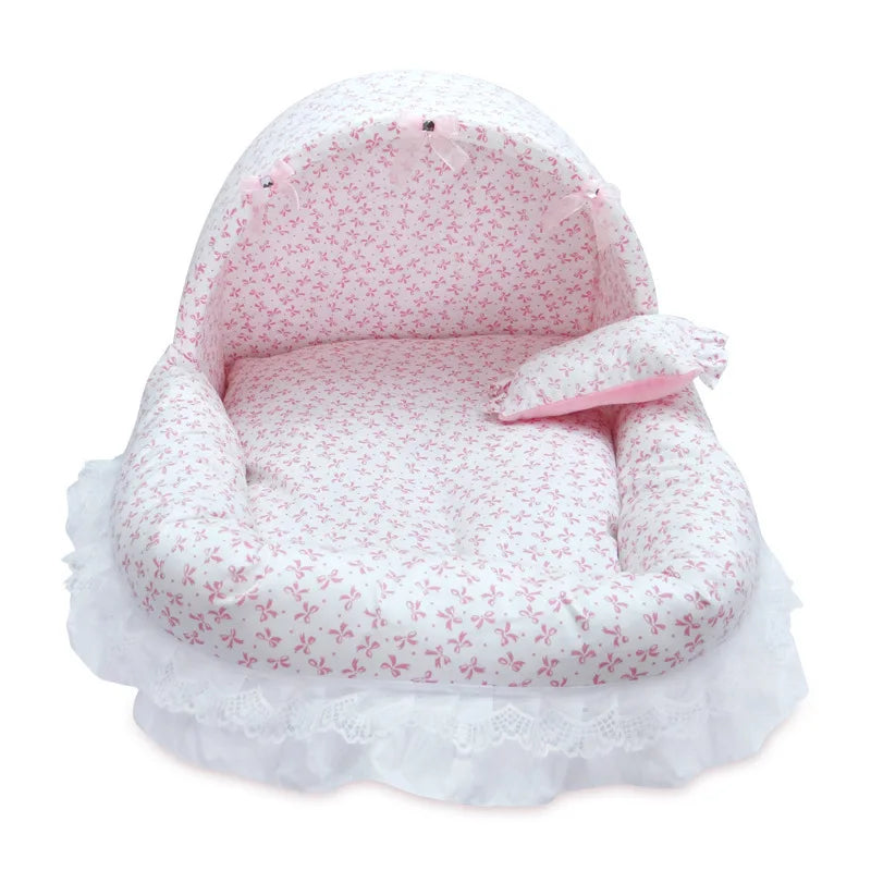 Lit Pour Petit Chien À Coussin Lavable En Coton, Tailles S/M/L, Motif Floral – espace reposant et douillet pour petit animal