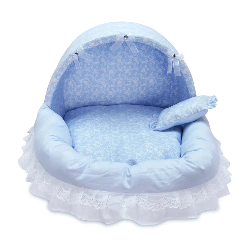 Lit Pour Petit Chien À Coussin Lavable En Coton, Tailles S/M/L, Motif Floral – modèle léger et confortable pour animal de compagnie