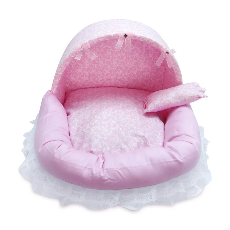Lit Pour Petit Chien À Coussin Lavable En Coton, Tailles S/M/L, Motif Floral – couchage lavable pour la maison ou la cage