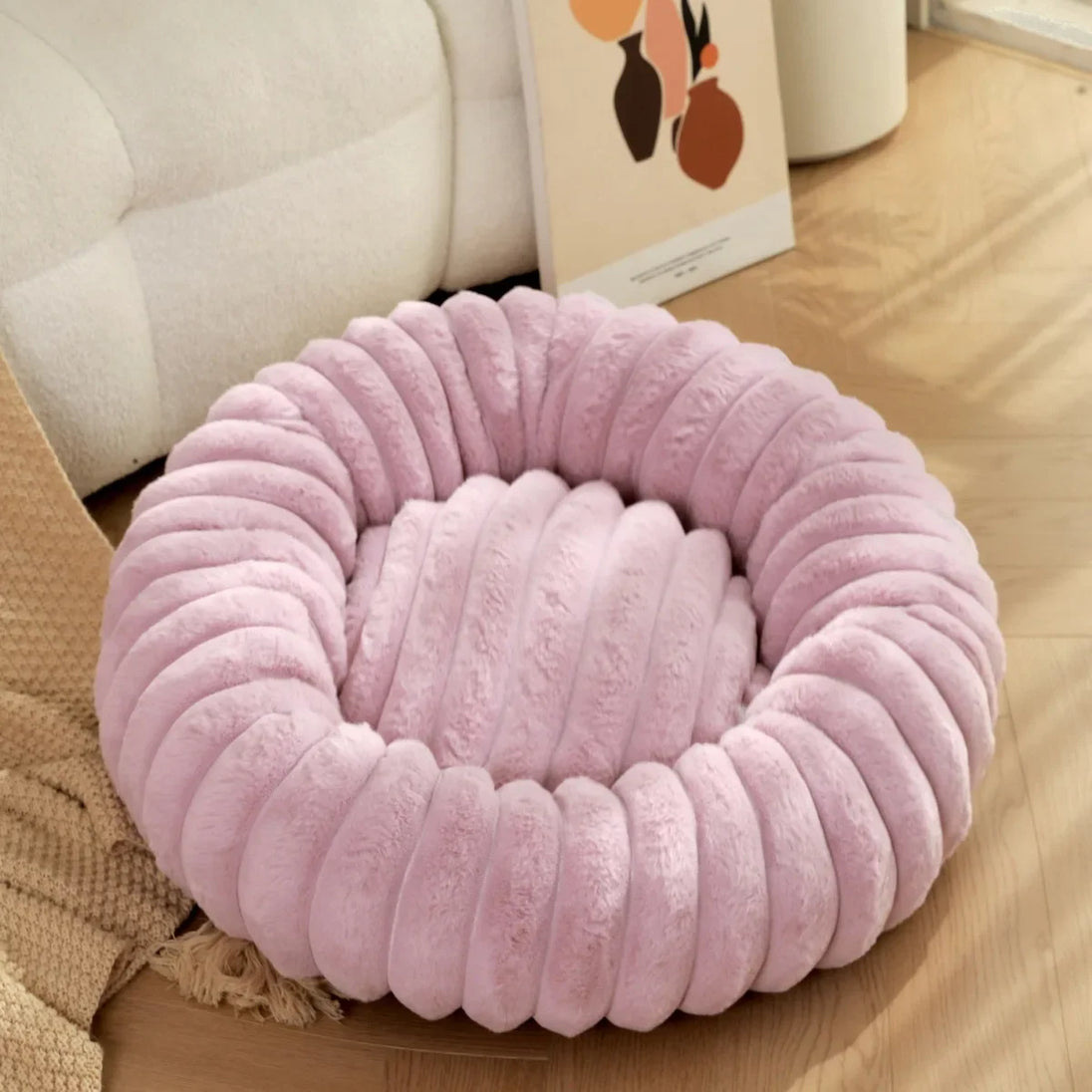 Panier Rond Pour Chien Douillet En Peluche, Lit Hivernal Lavable, 40-90 Cm Pour Chien Moyen – panier rond pour chien avec couchage moelleux