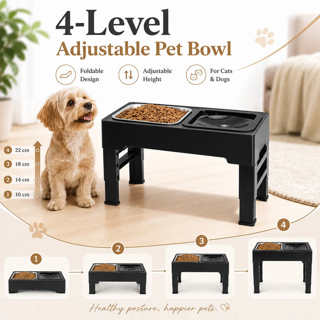 Supports Pour Animaux Pliables : pour Chats et Chiens, support gamelle chien stable et confortable