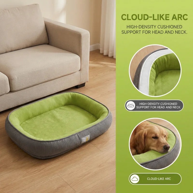 Lit Pour Chien Toutes Saisons, Coussin Moelleux Lavable À Bords Surélevés, lit pour chien moelleux pour petit chien