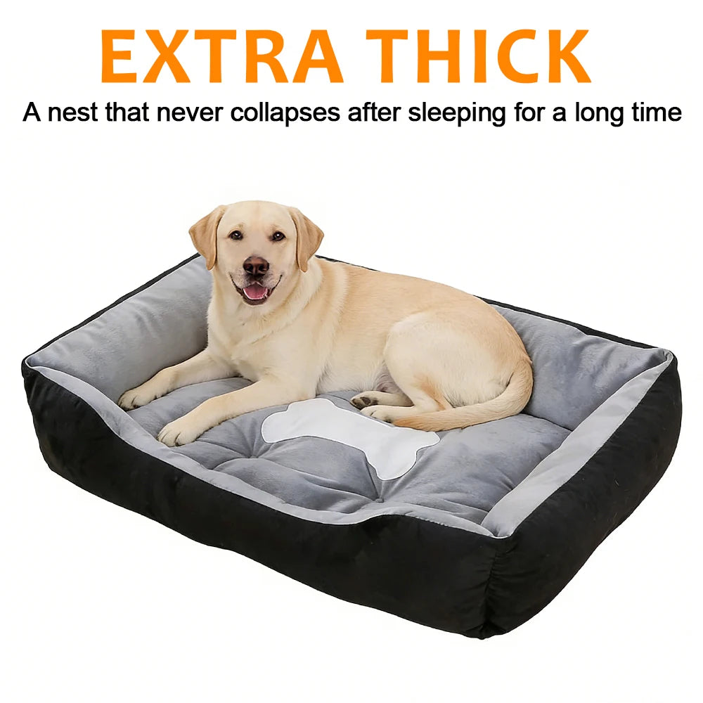 Coussin Chien Épais Pour Chien Et Chat, Canapé Lavable En Coton, Tailles S À XL – vue du canapé pour animaux et son coussin chien épais