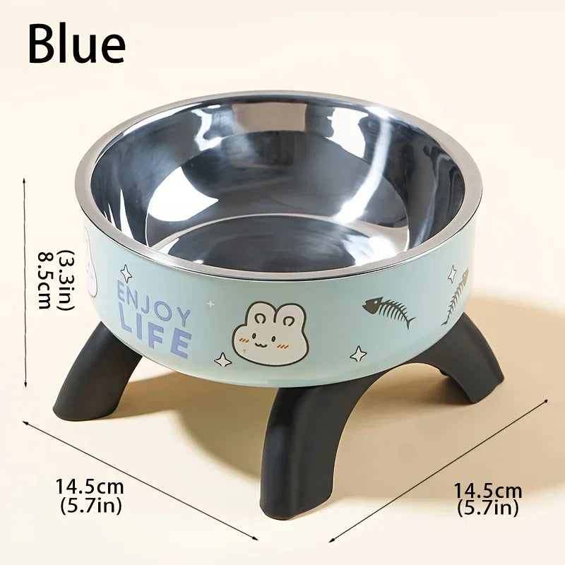 Bol pour animaux en acier inoxydable – Design Élevé Anti-Renversement avec Base en Silicone Antidérapante, gamelle inox chien résistante et durable