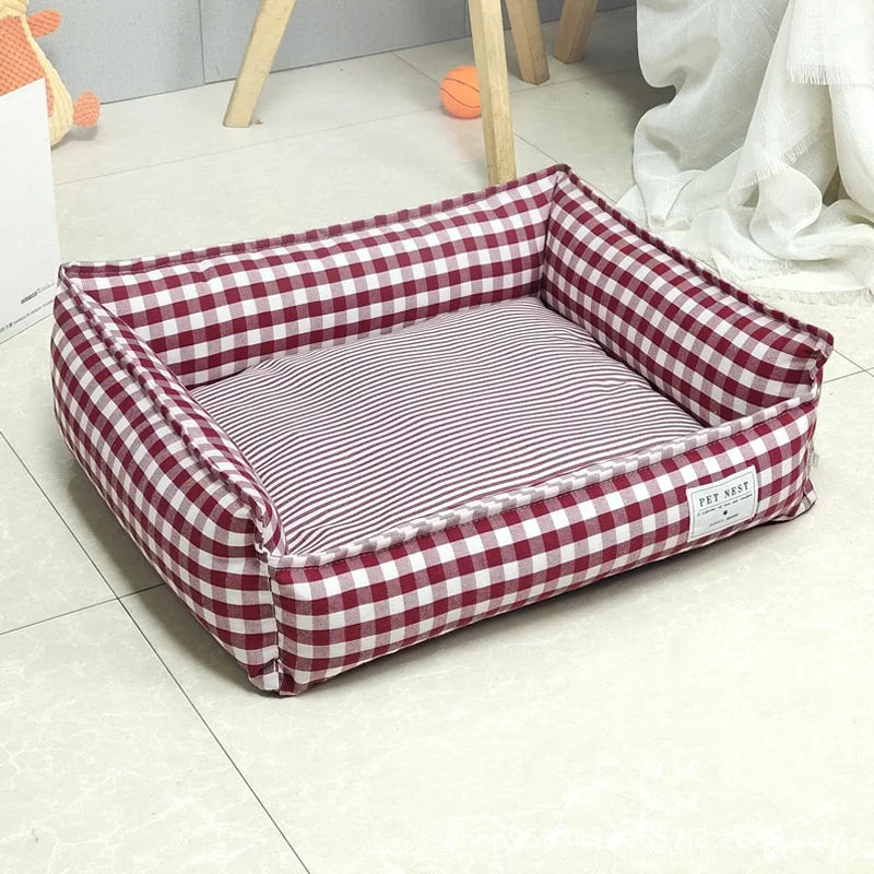 Lit Pour Petit Chien Respirant Rayé, Canapé Douillet Pour Chien Ou Chat, 58x48cm, Lavable – espace de repos confortable de 58 x 48 cm