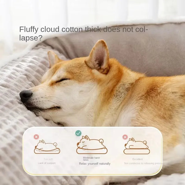 New Cat Bed Dog Pet Bed Kennel Non-Slip Winter Warm Small Dog Kennel Sleeping Removed Washed Soft Puppy Cushion Cat Supplies – panier chien hiver en coton doux pour petit animal