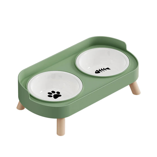 Bol double coloré pour animaux, gamelle double pour chien avec support stable antidérapant