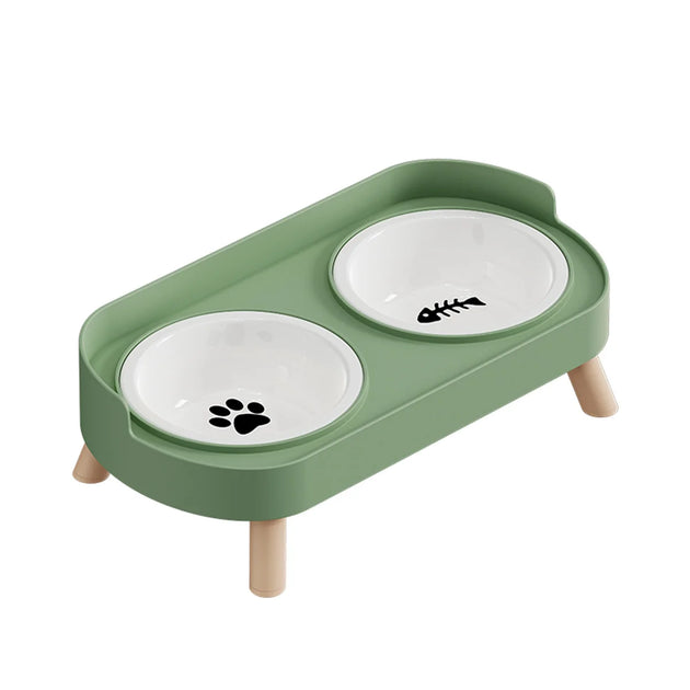Bol double coloré pour animaux, gamelle double pour chien avec support stable antidérapant