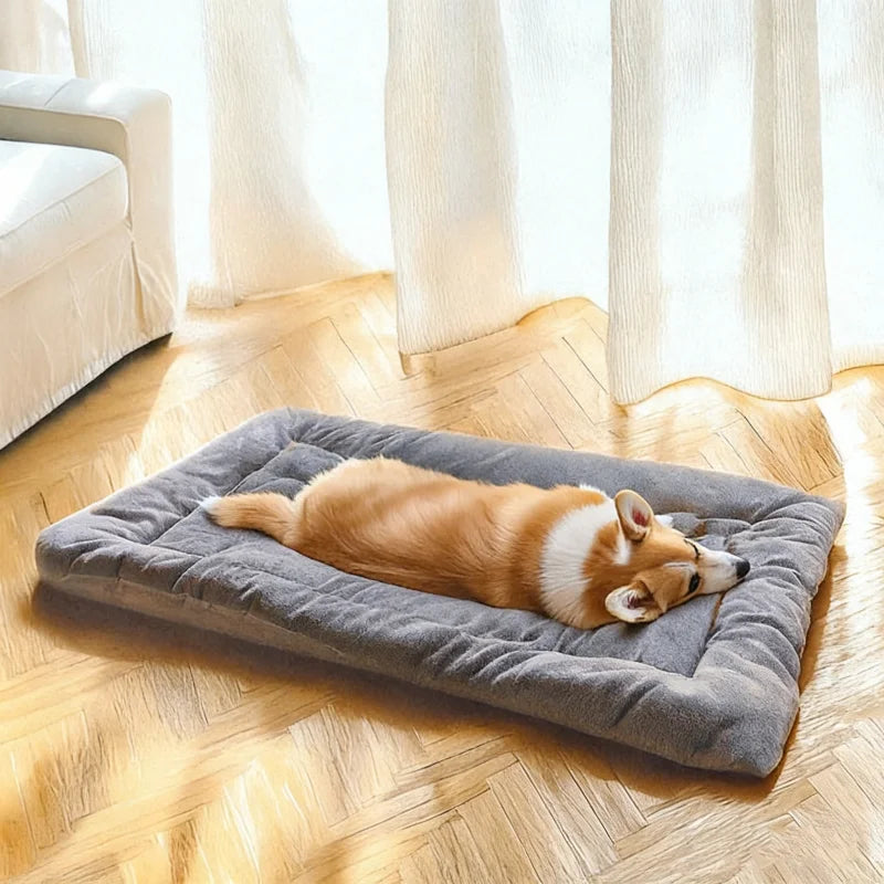 Panier Chien Grande Taille 120x60 cm, Lit Douillet Réversible Épais Et Lavable, face peluche douce