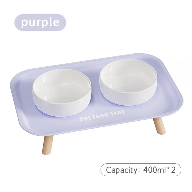Bol double coloré pour animaux, gamelle double pour chien élégante pour la maison