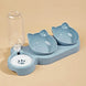 Pet Bowls With Water Feeder, 3 In 1 Ear Design Tilted Cat Water And Food Bowl Set With Gravity Water Bottle For Neck Protection – gamelle chat distributeur eau, accessoire repas pour chat