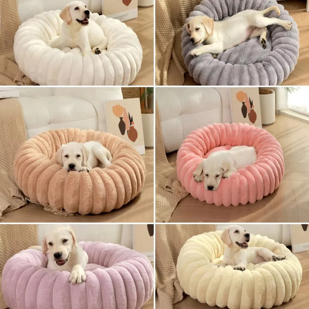 Panier Rond Pour Chien Douillet En Peluche, Lit Hivernal Lavable, 40-90 Cm Pour Chien Moyen – panier rond pour chien confortable pour chien et chat