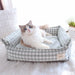 Panier Pour Petit Chien En Coton Respirant, Lit Douillet Rayé Pour Chien Et Chat Jusqu'à 10 Kg, panier pour petit chien en coton doux et respirant