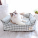 Panier Pour Petit Chien En Coton Respirant, Lit Douillet Rayé Pour Chien Et Chat Jusqu'à 10 Kg, panier pour petit chien en coton doux et respirant
