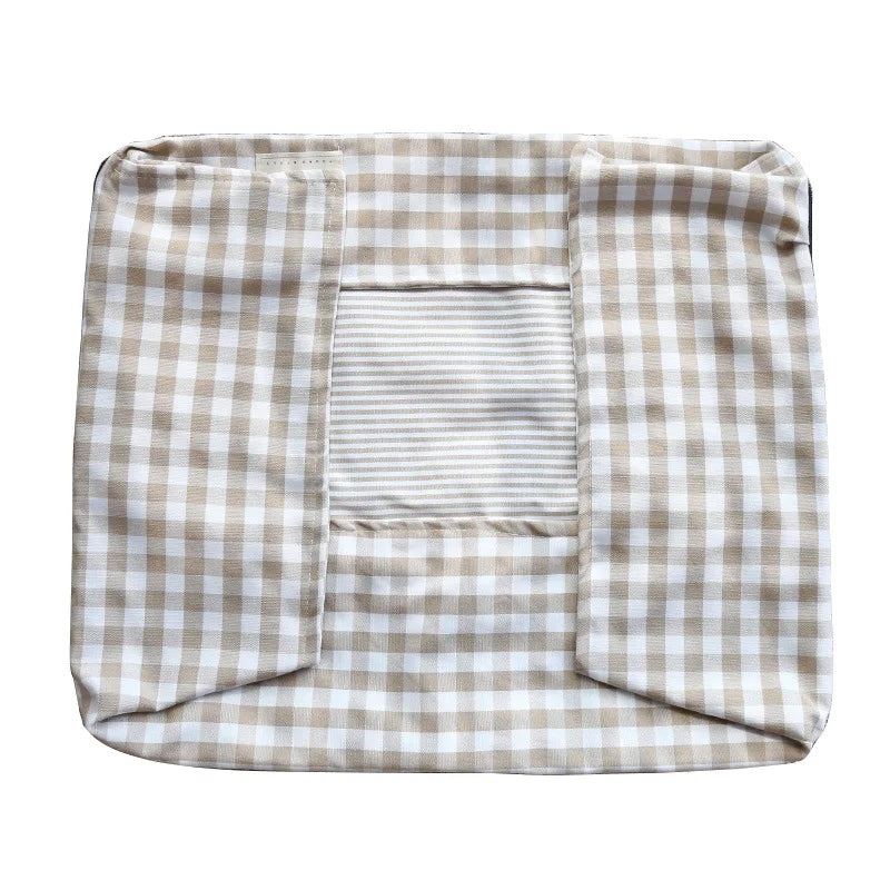 Panier Pour Petit Chien En Coton Respirant, Lit Douillet Rayé Pour Chien Et Chat Jusqu'à 10 Kg, modèle abricot de panier pour petit chien
