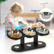 Bol pour Chats Élevé en Bois Noir - Bols en Acier Inoxydable pour un Confort Optimal, gamelle chat surélevée ergonomique pour repas confortables
