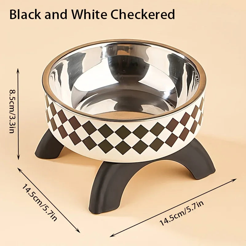 Bol pour animaux en acier inoxydable – Design Élevé Anti-Renversement avec Base en Silicone Antidérapante, gamelle inox chien confortable et élégante