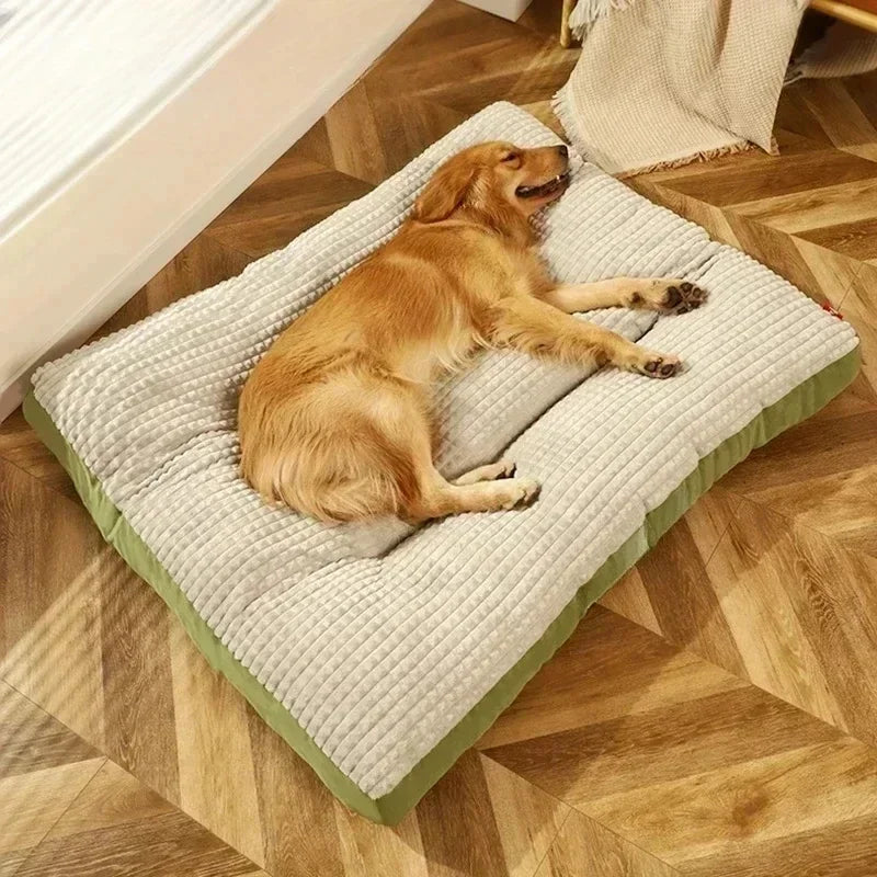 Lit Pour Chien Douillet En Coton Rayé, Tapis Lavable Pour Chien Et Chat, Coussin Confortable – lit pour chien pratique pour panier, cage et canapé