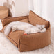 Canapé Pour Chien Et Chat En Coton, Coussin Doux Lavable Et Amovible, Lit 4 Saisons – canapé pour chien et chat avec coussin moelleux