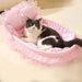 Lit Pour Chat Douillet À Housse Amovible, Coussin Rond Respirant Pour Chat Et Petit Chien – coussin rond moelleux en tissu doux