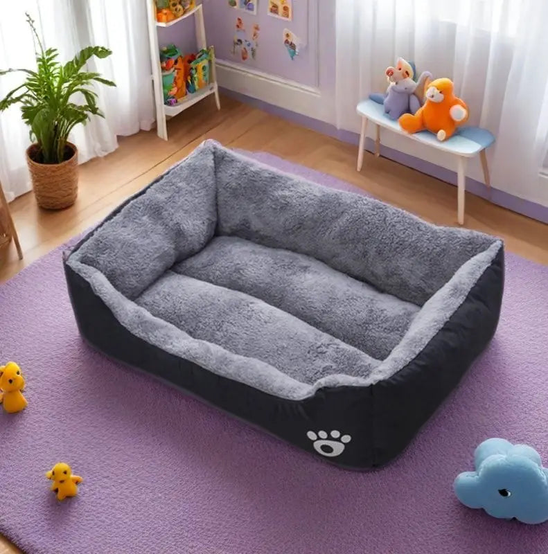 Black Dog Bed Plush Sleeping Bed for Large, Medium and Small Dogs, Non-Slip and Bite-Resistant Pet Sleeping Mat – lit douillet pour chien moyen