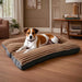 Panier Chien Lavable En Corduroy Douillet, Coussin Épais Pour Petit À Grand Chien, panier chien lavable kaki en corduroy
