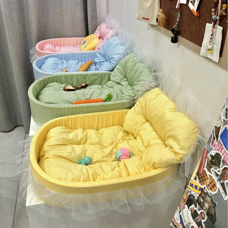 Lit Pour Chat Douillet À Housse Amovible, Coussin Rond Respirant Pour Chat Et Petit Chien – housse amovible facile à entretenir
