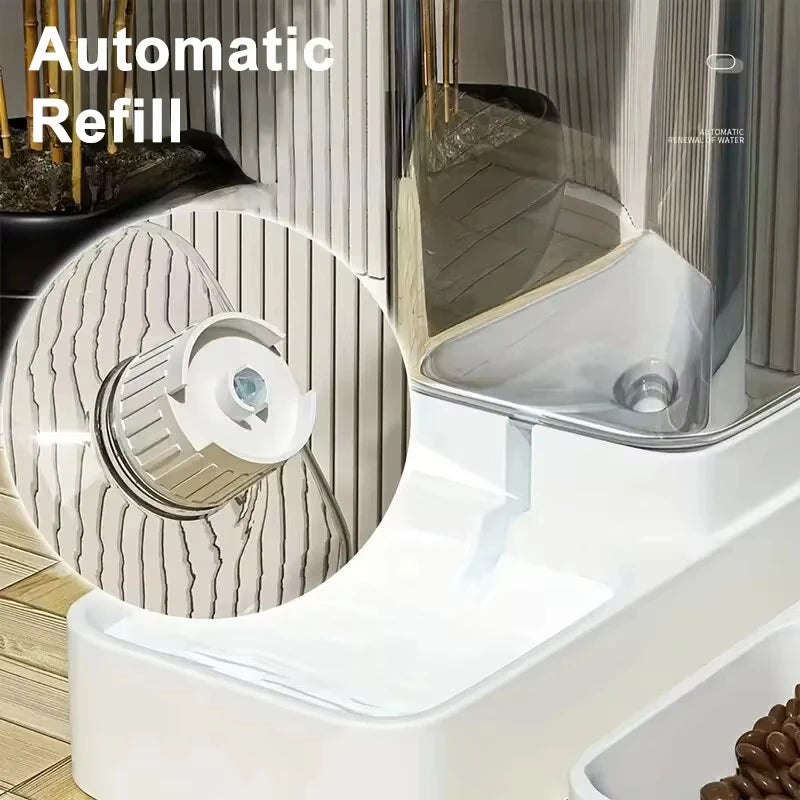 Distributeur Automatique d'Aliments et d'Eau pour Chiens et Chats, distributeur croquettes chien chat avec réservoir d'eau