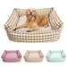 Panier Pour Petit Chien En Coton Respirant, Lit Douillet Rayé Pour Chien Et Chat Jusqu'à 10 Kg, vue principale du panier pour petit chien