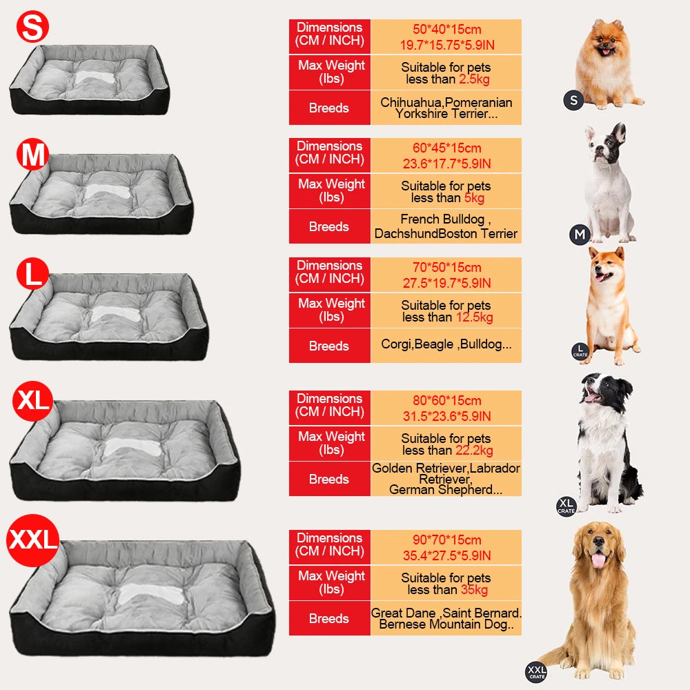 Coussin Chien Épais Pour Chien Et Chat, Canapé Lavable En Coton, Tailles S À XL – couchage moelleux en coton pour chien et chat, coussin chien épais