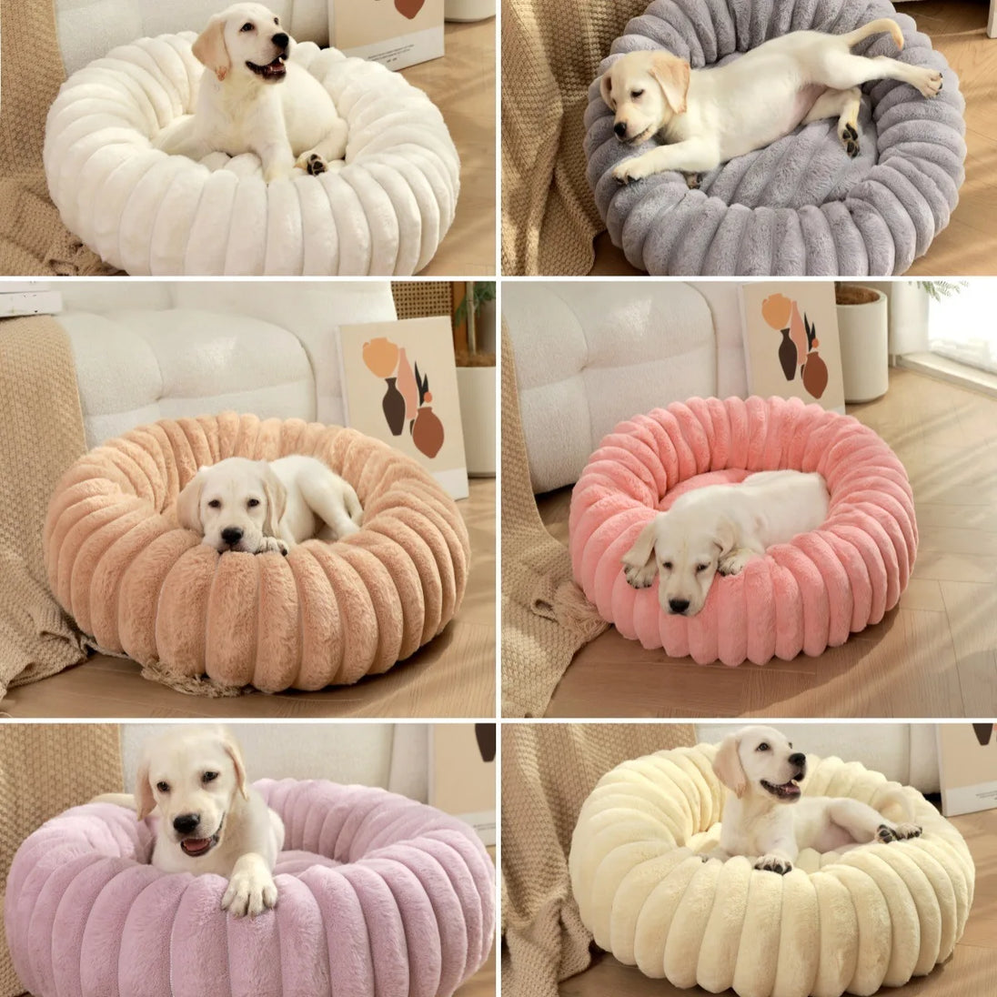 40-80cm Fluffy Pets Dogs Beds Large Round Dog Bed Super Warm Soft Cat House Plush Cat Nest Winter Big Bed, panier chien moelleux en coton doux