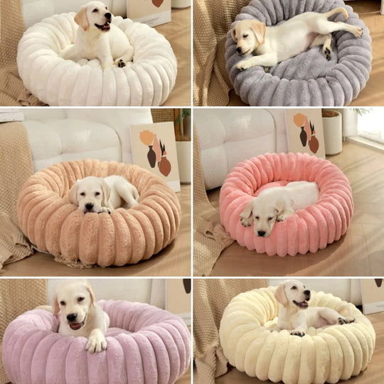 40-80cm Fluffy Pets Dogs Beds Large Round Dog Bed Super Warm Soft Cat House Plush Cat Nest Winter Big Bed, panier chien moelleux en coton doux