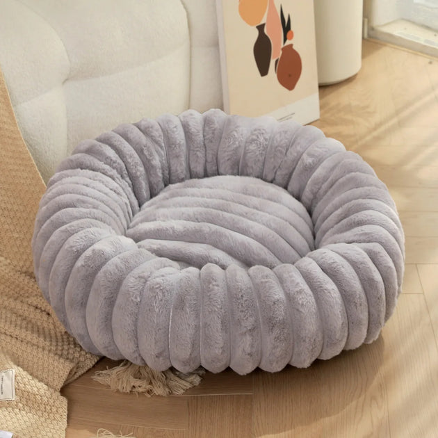 40-80cm Fluffy Pets Dogs Beds Large Round Dog Bed Super Warm Soft Cat House Plush Cat Nest Winter Big Bed, panier chien moelleux rond et chaleureux