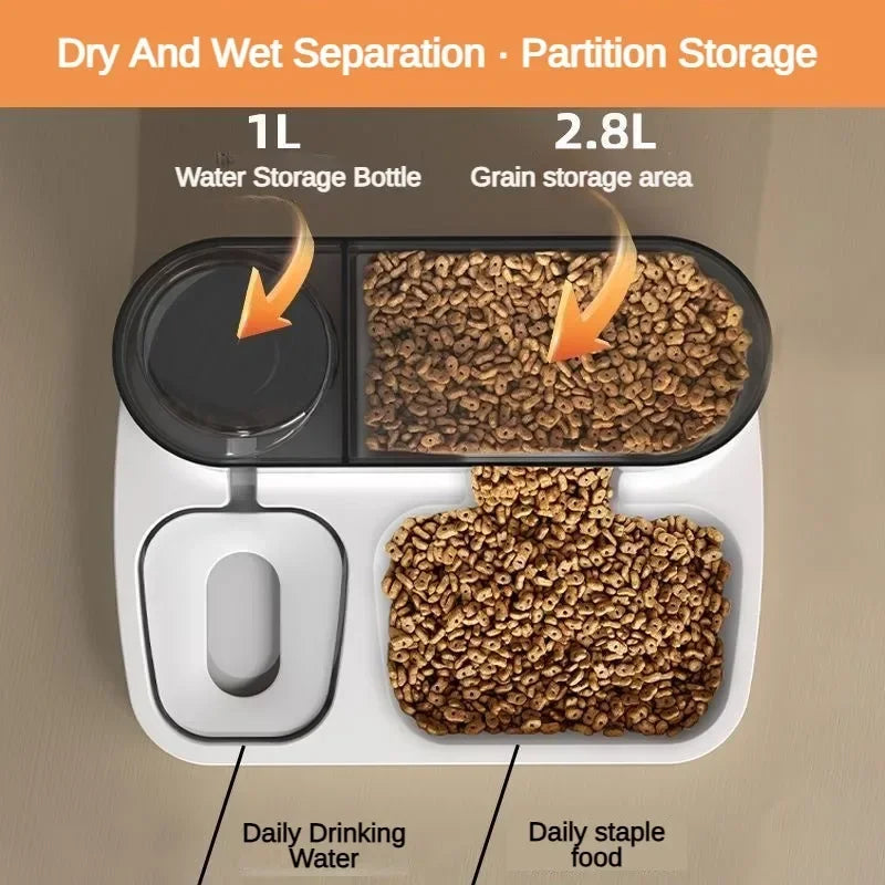 Distributeur Automatique d'Aliments pour Animaux en plastique facile à nettoyer, distributeur croquettes automatique