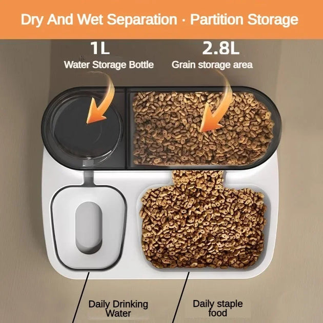 Distributeur Automatique d'Aliments pour Animaux en plastique facile à nettoyer, distributeur croquettes automatique