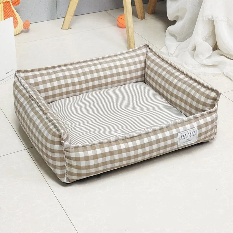 Lit Pour Petit Chien Respirant Rayé, Canapé Douillet Pour Chien Ou Chat, 58x48cm, Lavable – couchage lavable à la main pour petit chien