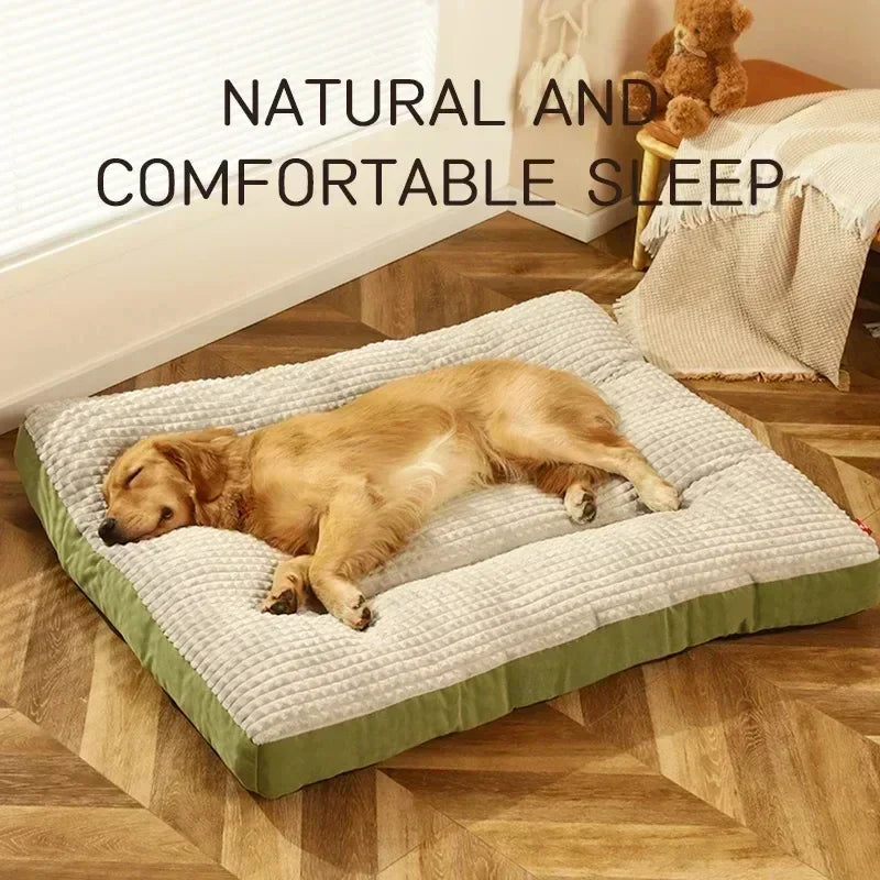 Lit Pour Chien Douillet En Coton Rayé, Tapis Lavable Pour Chien Et Chat, Coussin Confortable – lit pour chien douillet et lavable