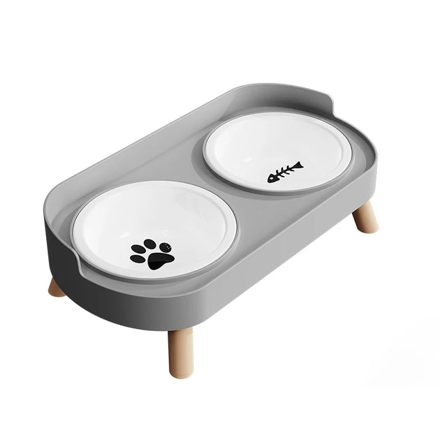 Bol double coloré pour animaux, gamelle double pour chien pour servir repas et eau ensemble