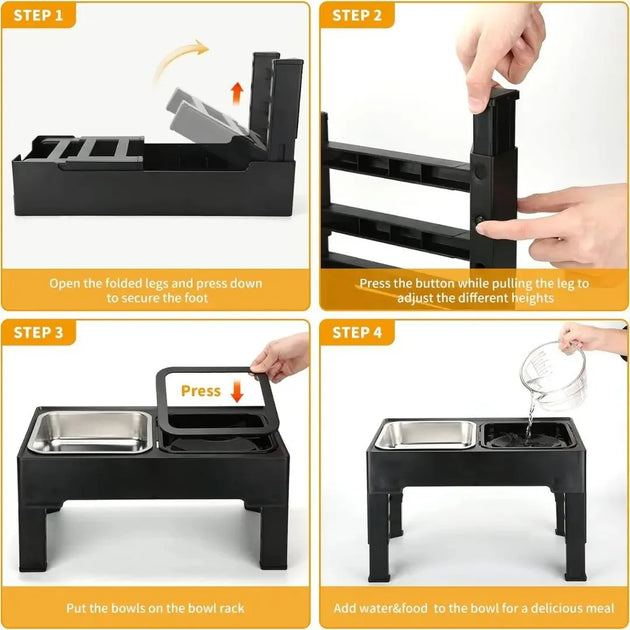 Supports Pour Animaux Pliables : pour Chats et Chiens, support gamelle chien pour intérieur et extérieur