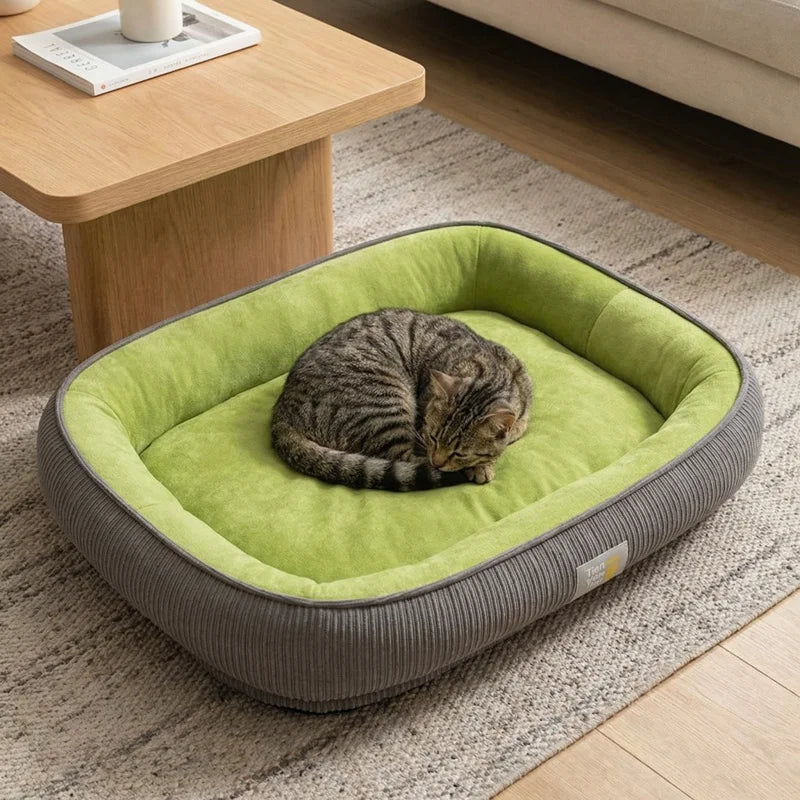 Lit Pour Chien Toutes Saisons, Coussin Moelleux Lavable À Bords Surélevés, lit pour chien douillet avec bords rembourrés