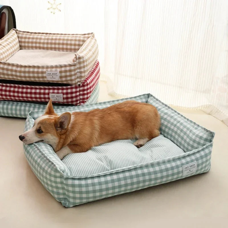 Lit Pour Petit Chien Respirant Rayé, Canapé Douillet Pour Chien Ou Chat, 58x48cm, Lavable – vue du lit pour petit chien