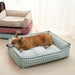 Lit Pour Petit Chien Respirant Rayé, Canapé Douillet Pour Chien Ou Chat, 58x48cm, Lavable – vue du lit pour petit chien