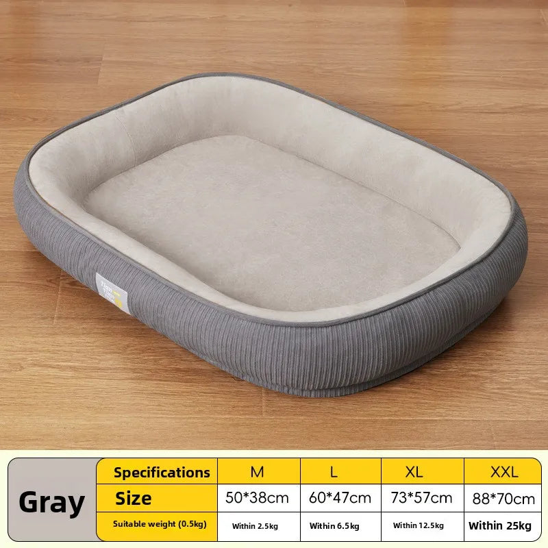 Lit Pour Chien Toutes Saisons, Coussin Moelleux Lavable À Bords Surélevés, lit pour chien rembourré pour la sieste