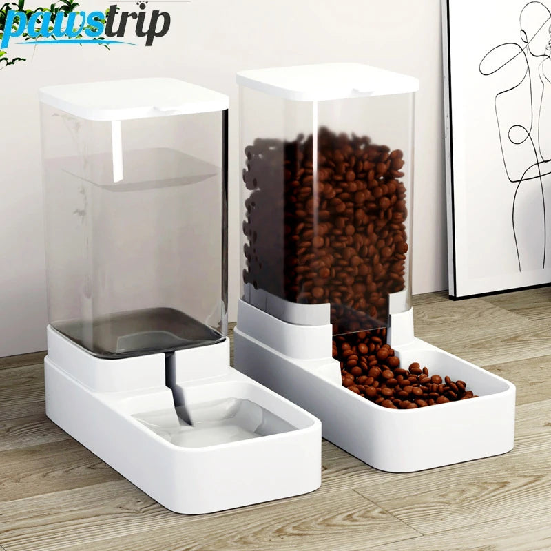 Distributeur Automatique d'Aliments et d'Eau pour Chiens et Chats, distributeur croquettes chien chat avec compartiments séparés
