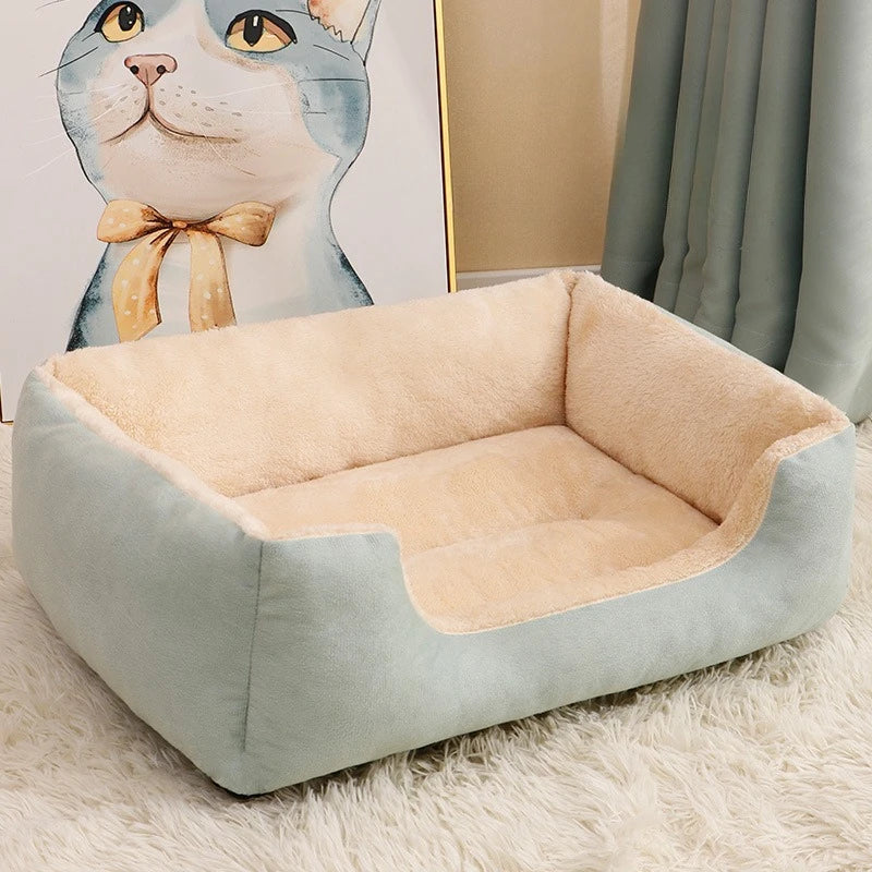 Panier carré douillet pour animaux, coussin chien chat, Winter Warm, All-season Plush Cat Pads for Cat and Dog Beds, Washable and Bite-resistant, Small, Medium and Large Dog Bed Pads