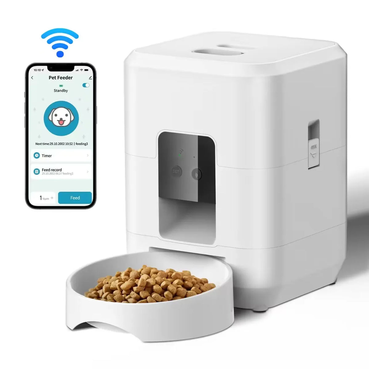 Distributeur Automatique de Nourriture pour Chiens et Chats - ZYfeeder, distributeur automatique croquettes en plastique durable